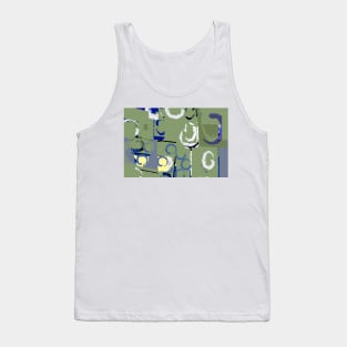 Olive Rose Abstract Field Design Tank Top